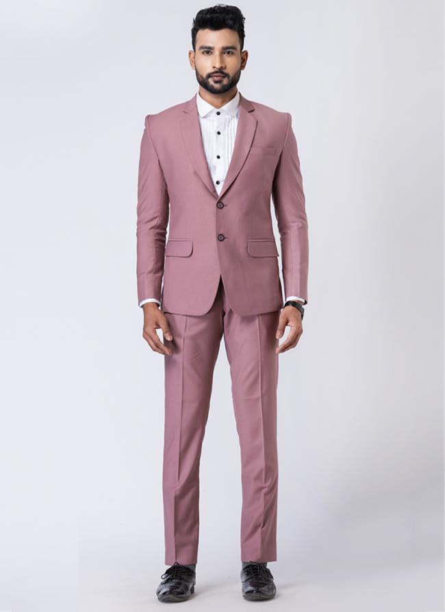 Polyster Tr Mauve  Party Wear Formal Blazer With Trouser